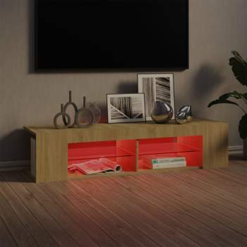 TV-Schrank mit LED-Leuchten Sonoma-Eiche 135x39x30 cm 