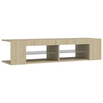 TV-Schrank mit LED-Leuchten Sonoma-Eiche 135x39x30 cm 