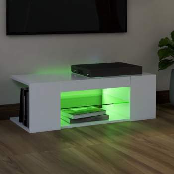 TV-Schrank mit LED-Leuchten Weiß 90x39x30 cm 