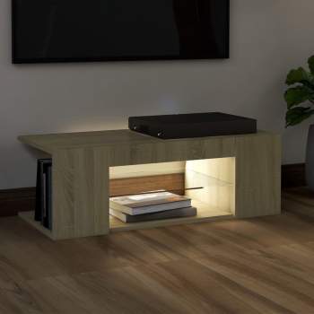  TV-Schrank mit LED-Leuchten Sonoma-Eiche 90x39x30cm