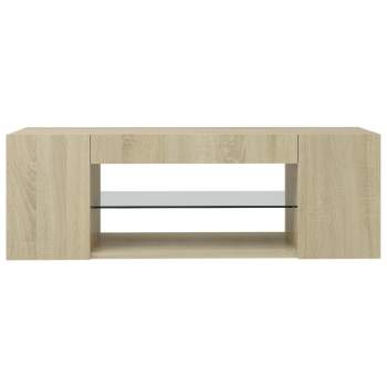  TV-Schrank mit LED-Leuchten Sonoma-Eiche 90x39x30cm