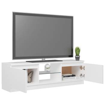 TV-Schrank mit LED-Leuchten Weiß 120x30x35,5 cm