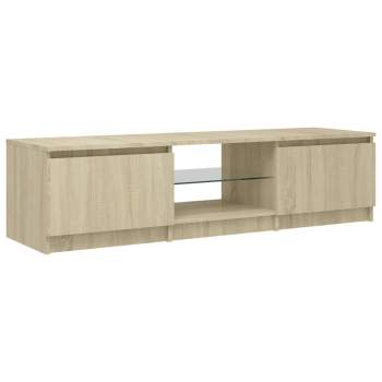 TV-Schrank mit LED-Leuchten Sonoma-Eiche 140x40x35,5 cm