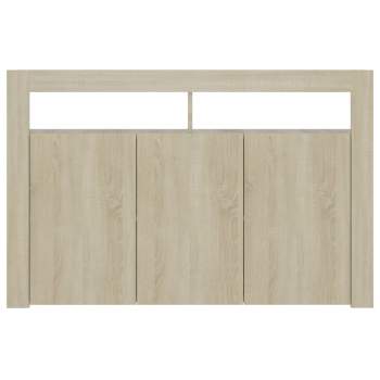 Sideboard mit LED-Leuchten Sonoma-Eiche 115,5x30x75 cm