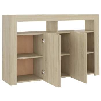 Sideboard mit LED-Leuchten Sonoma-Eiche 115,5x30x75 cm