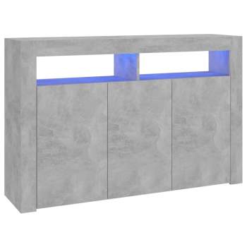 Sideboard mit LED-Leuchten Betongrau 115,5x30x75 cm