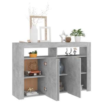 Sideboard mit LED-Leuchten Betongrau 115,5x30x75 cm