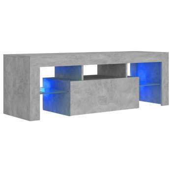  TV-Schrank mit LED-Beleuchtung Betongrau 120x35x40 cm