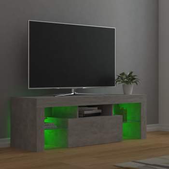  TV-Schrank mit LED-Beleuchtung Betongrau 120x35x40 cm