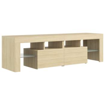  TV-Schrank mit LED-Beleuchtung Sonoma-Eiche 140x36,5x40 cm