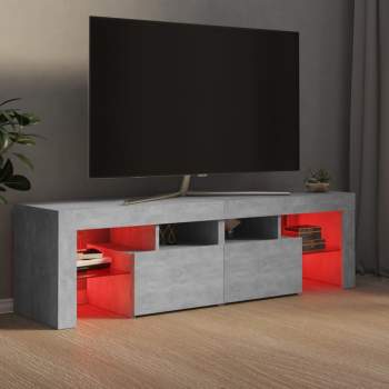  TV-Schrank mit LED-Beleuchtung Betongrau 140x36,5x40 cm