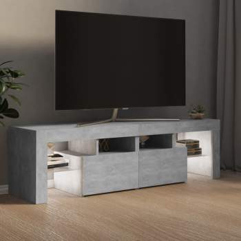  TV-Schrank mit LED-Beleuchtung Betongrau 140x36,5x40 cm