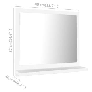  Badspiegel Weiß 40x10,5x37 cm Holzwerkstoff