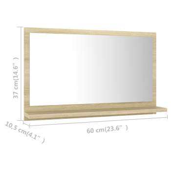  Badspiegel Sonoma-Eiche 60x10,5x37 cm Holzwerkstoff