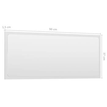  Badspiegel Hochglanz-Weiß 90x1,5x37 cm Holzwerkstoff
