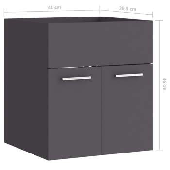  Waschbeckenunterschrank Grau 41x38,5x46 cm Holzwerkstoff