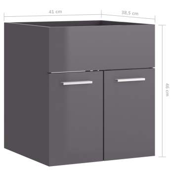  Waschbeckenunterschrank Hochglanz-Grau 41x38,5x46cm