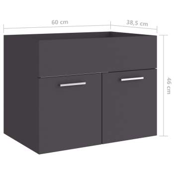  Waschbeckenunterschrank Grau 60x38,5x46 cm Holzwerkstoff