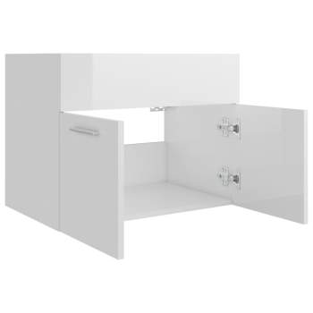  Waschbeckenunterschrank Hochglanz-Weiß 60x38,5x46cm