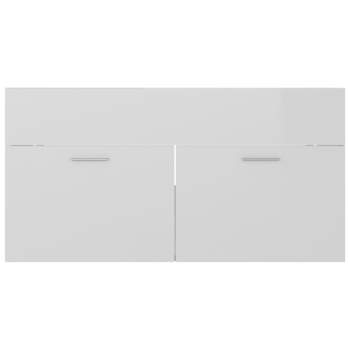  Waschbeckenunterschrank Hochglanz-Weiß 90x38,5x46cm