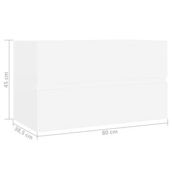  Waschbeckenunterschrank Weiß 80x38,5x45 cm Holzwerkstoff