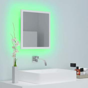  LED-Badspiegel Weiß 40x8,5x37 cm Acryl
