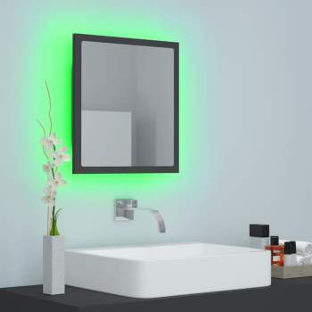  LED-Badspiegel Grau 40x8,5x37 cm Acryl