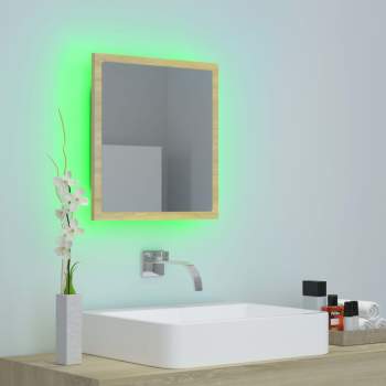  LED-Badspiegel Sonoma-Eiche 40x8,5x37 cm Acryl