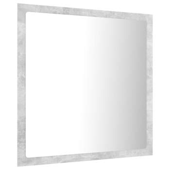  LED-Badspiegel Betongrau 40x8,5x37 cm Acryl