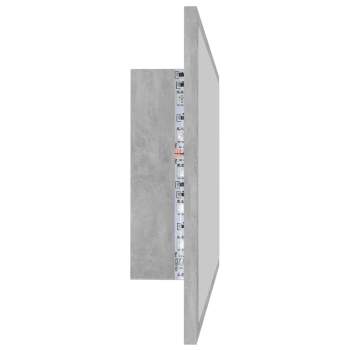  LED-Badspiegel Betongrau 80x8,5x37 cm Acryl