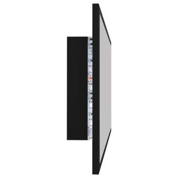 LED-Badspiegel Schwarz 90x8,5x37 cm Acryl