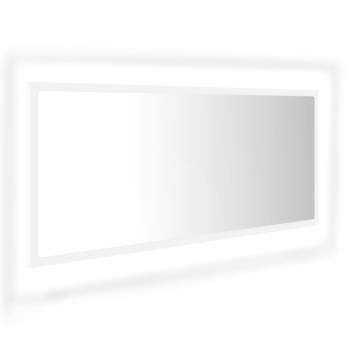  LED-Badspiegel Weiß 100x8,5x37 cm Acryl
