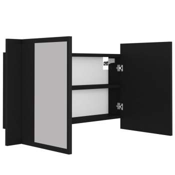  LED-Bad-Spiegelschrank Schwarz 80x12x45 cm Acryl