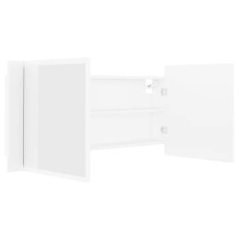  LED-Bad-Spiegelschrank Weiß 100x12x45 cm Acryl