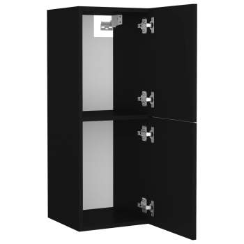  Badezimmerschrank Schwarz 30x30x80 cm Holzwerkstoff