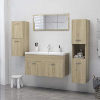  Badezimmerschrank Sonoma-Eiche 30x30x80 cm Holzwerkstoff