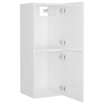  Badezimmerschrank Hochglanz-Weiß 30x30x80 cm Holzwerkstoff