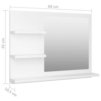  Badspiegel Weiß 60x10,5x45 cm Holzwerkstoff