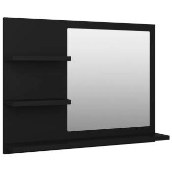  Badspiegel Schwarz 60x10,5x45 cm Holzwerkstoff
