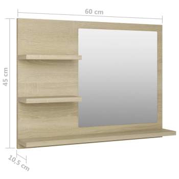  Badspiegel Sonoma-Eiche 60x10,5x45 cm Holzwerkstoff