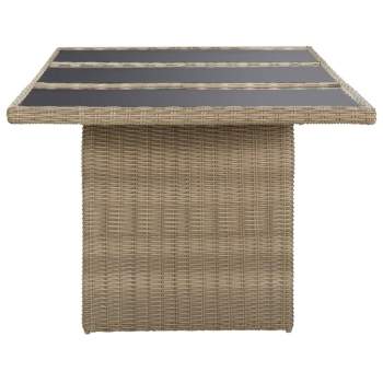  9-tlg. Garten-Essgruppe Poly Rattan Braun