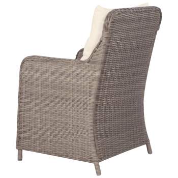  7-tlg. Garten-Essgruppe Poly Rattan Braun