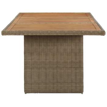  7-tlg. Garten-Essgruppe Poly Rattan Braun