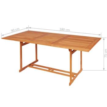  9-tlg. Garten-Essgruppe Massivholz Teak