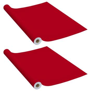  Möbelfolien Selbstklebend 2 Stk. Rot 500x90 cm PVC