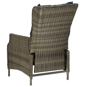  3-tlg. Garten-Lounge-Set mit Auflagen Poly Rattan Braun