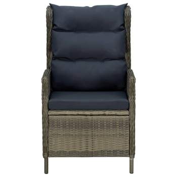  2-tlg. Garten-Lounge-Set mit Auflagen Poly Rattan Braun