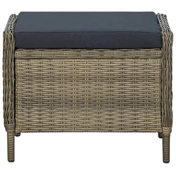  2-tlg. Garten-Lounge-Set mit Auflagen Poly Rattan Braun