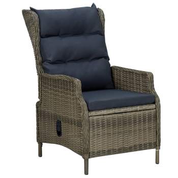  2-tlg. Garten-Lounge-Set mit Auflagen Poly Rattan Braun