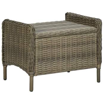  3-tlg. Garten-Lounge-Set mit Auflagen Poly Rattan Braun